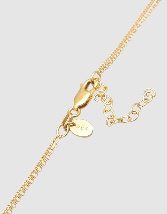 Elli Jewelry - Freshwater Pearl Coin Layer Necklace in Gold-Plated 925 Silver