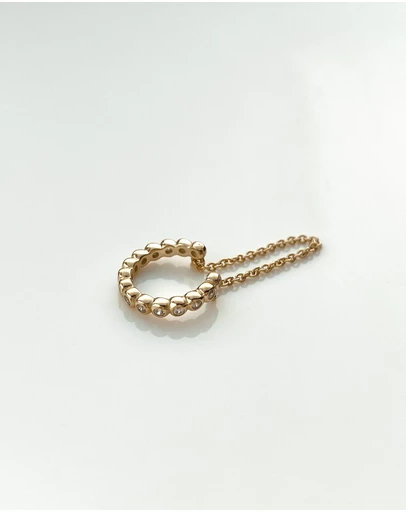 Wanderlust + Co - Pave Drop Chain Gold Ear Cuff