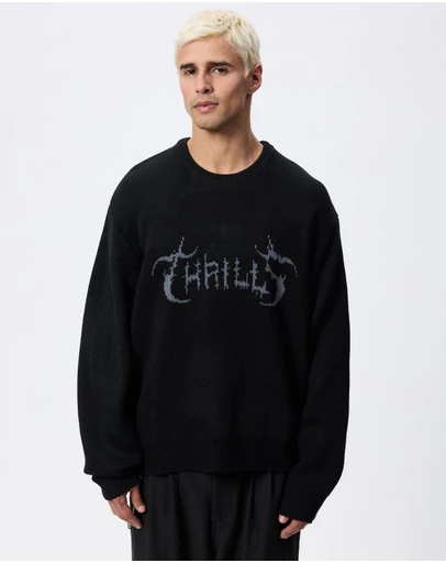 Thrills - Into The Void Oversized Box Crop Crew Knit