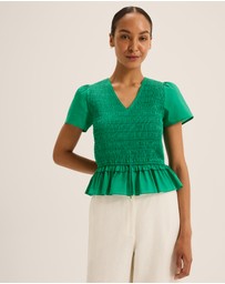 Review - Lillie Shirred Peplum Top