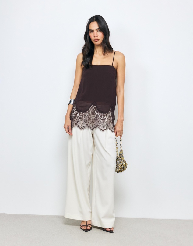 AERE - Alina Lace Trim Cami Top
