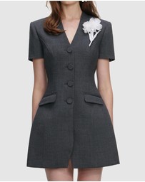 Self Portrait - Tailored Flower Detail Mini Dress