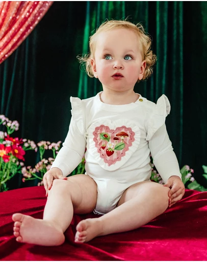 Fleur Harris - 'Days of Enchantment' Sweetheart Bodysuit in Cream