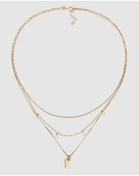 Elli Jewelry - Necklace Layer Disc 925 Sterling Silver Gold-Plated