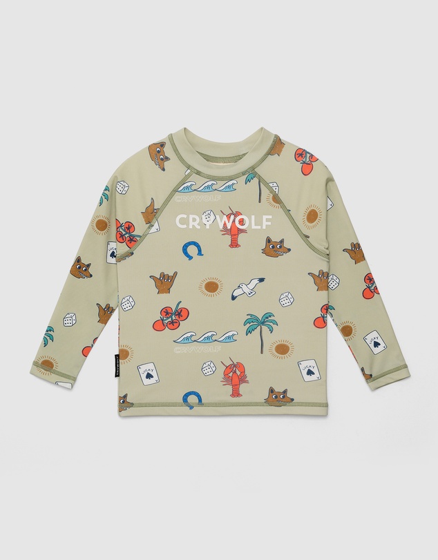 Crywolf - BABY RASH VEST Lucky Days Sage