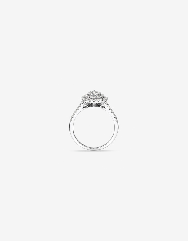 Michael Hill - 0.65 Carat TW Pear Cluster Halo Diamond Ring in 10kt White Gold