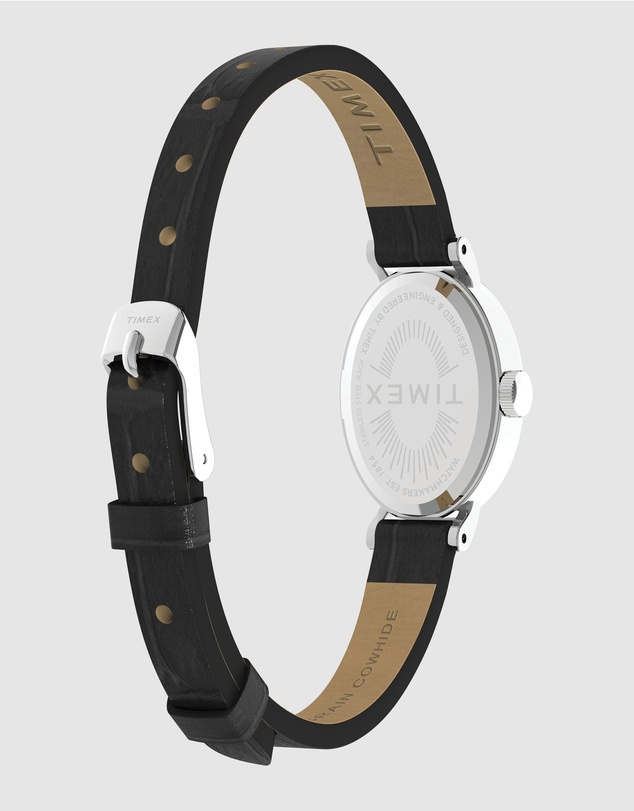 TIMEX - Women's Cavatina Silver-tone Case with Black Strap