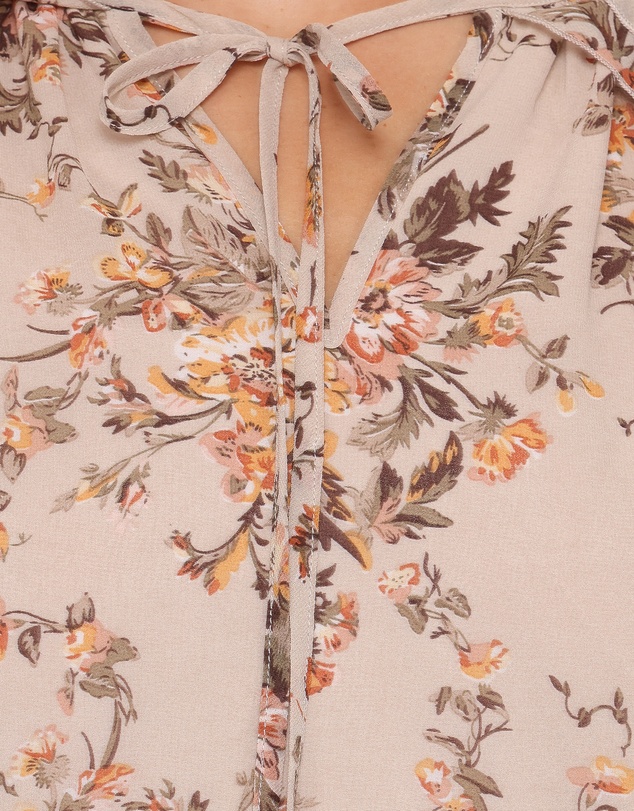 Petal & Pup - Caecilia Frill Top - Beige Floral