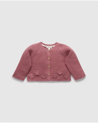 Purebaby - Crochet Flower Cardigan -Kids-Babies