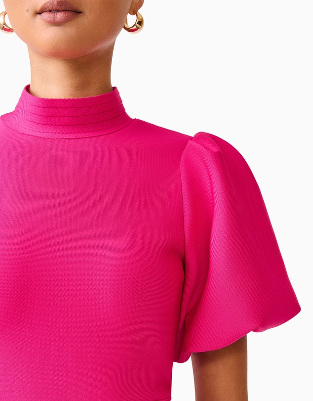Elliatt - Naomi Puff Sleeve Mini Dress in Raspberry Pink