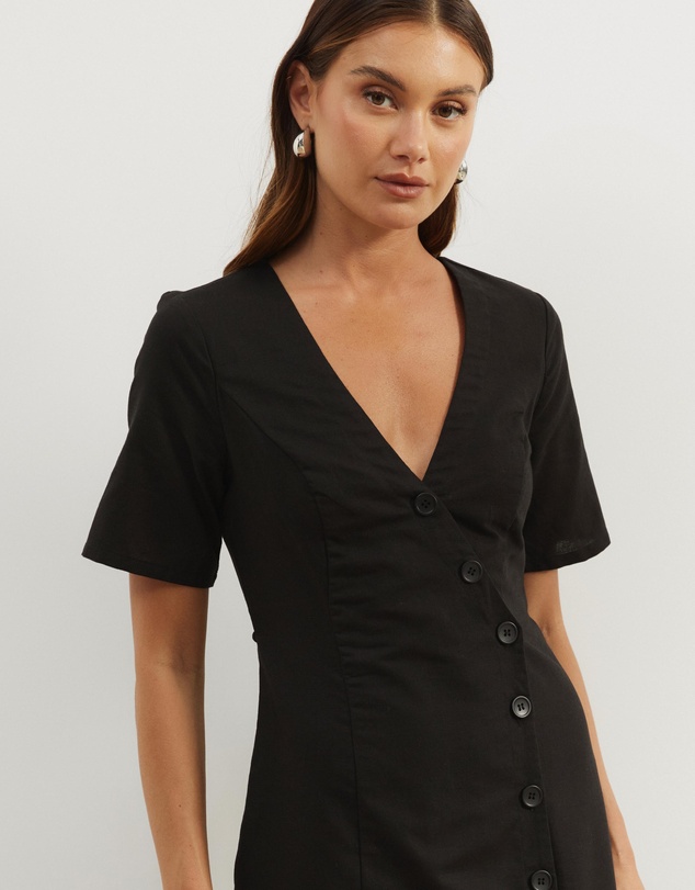 Atmos&Here - Alice Asymmetric Wrap Midi Dress