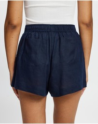White By FTL - Rhonda Linen Shorts
