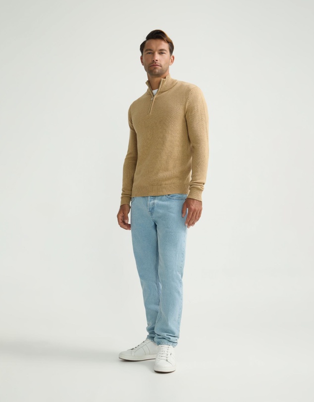 Oxford - Robert Zip Neck Knit Pullover