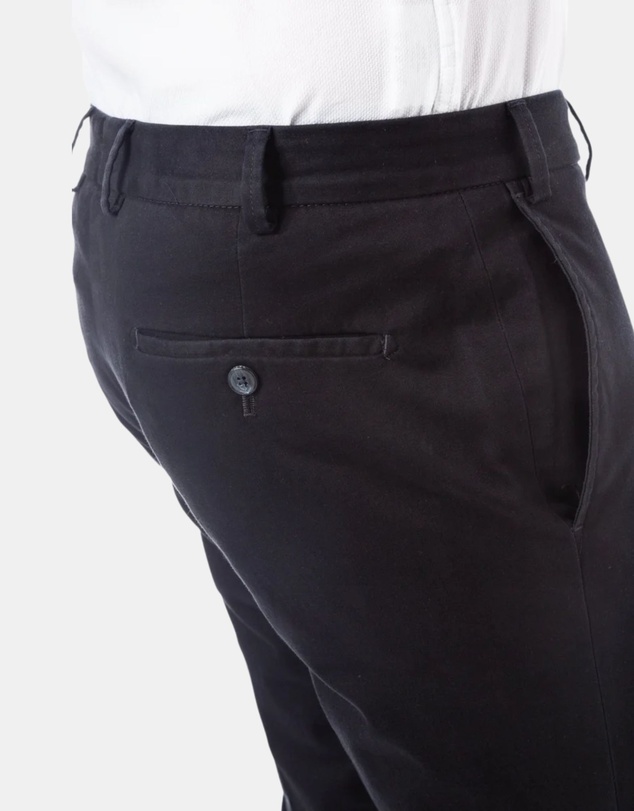 Henry Bucks - HENRY SARTORIAL X HILTL Chino with Slant Pocket NAVY