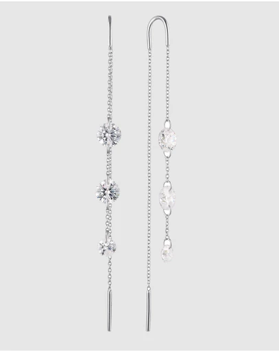 Georgini - Mirage Ethereal White Cubic Zirconia Threader Earring Silver