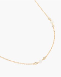 Lovisa - Gold Plated Cubic Zirconia & Freshwater Pearl Dainty Station Necklace