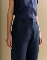 Trenery - Stretch Cotton Twill Capri Pant in Navy