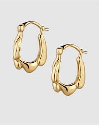 Elli Jewelry - Melted Hoop Earrings in Gold-Plated 925 Sterling Silver