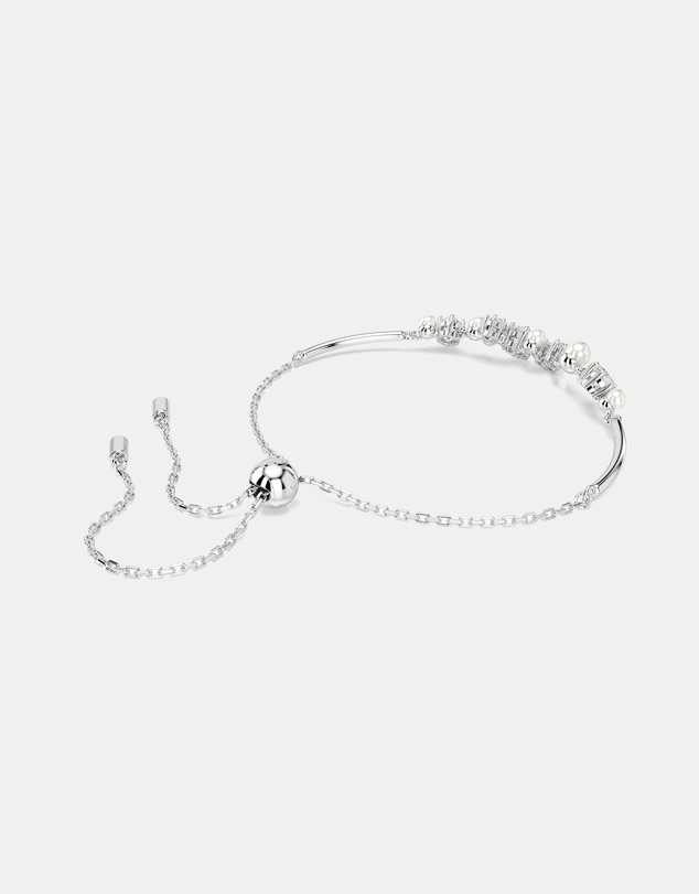 Swarovski - Constella Bangle, Crystal Pearl, Round Cuts, White, Rhodium-Plated