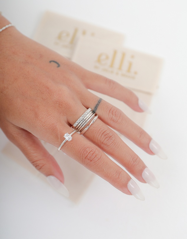 Elli Jewelry - Ultimate Crystal Ring Set in 925 Silver