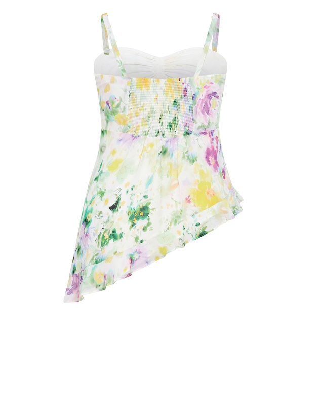 City Chic - Skai Asymmetrical Print Top