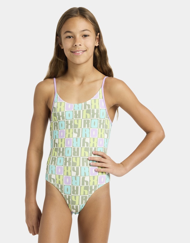 Roxy - Girls 4 to 16 Letter Up One Piece Swimsuit
