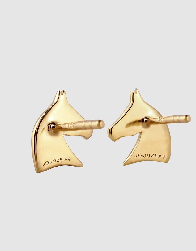 Elli Jewelry - Horse Stud Earrings in Gold-Plated 925 Silver