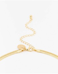 Lovisa - Gold Plated Baguette Snake Pendant Layered Necklace