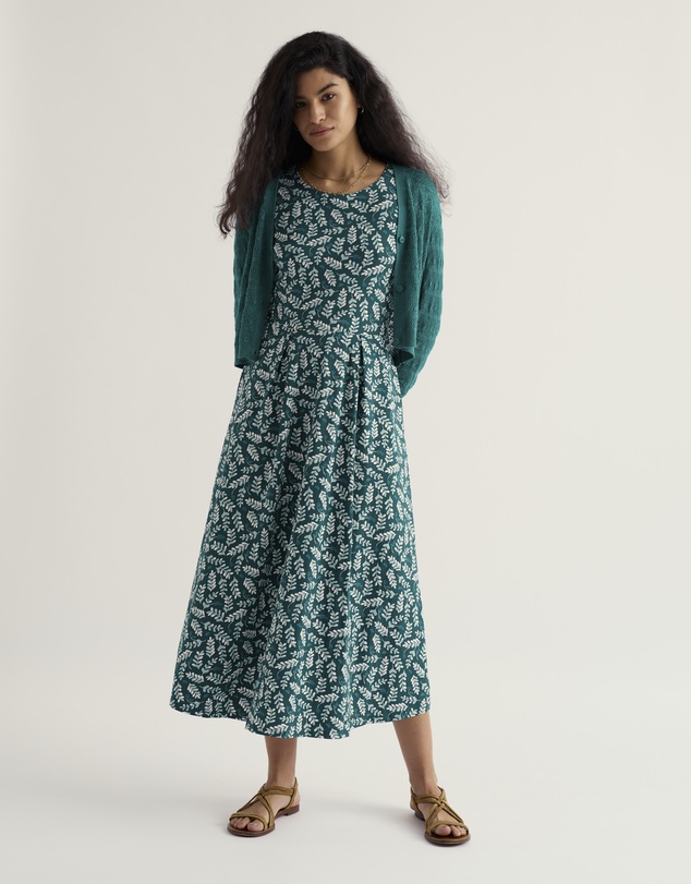Seasalt - Seasalt Cornwall Blue Veronica Short Sleeve Midi Dress