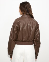 Dazie - Lustre Cropped Bomber Jacket