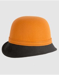 Max Alexander - Winter Felt Orange/Black Cloche Hat