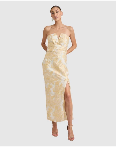 Romance by Honey and Beau - Seanna Bandeau V Neck Midi Dress