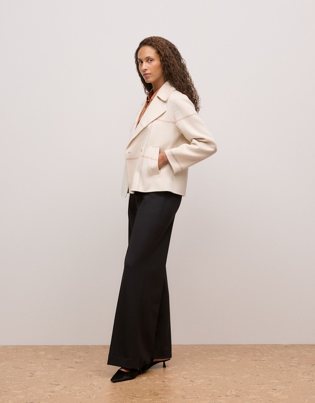 Trenery - Silk Concealed Placket Shirt in Sierra