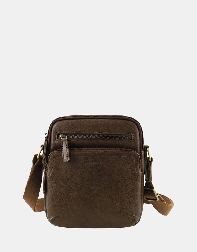 Pierre Cardin - Pierre Cardin Men's Leather Compact Crossbody Bag