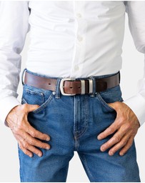 Buckle - Brumby. Australian Made Full Grain Natural Leather Belt. 38mm width.