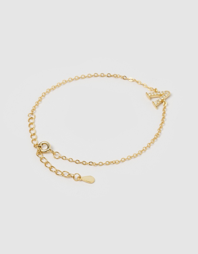 Izoa - Crystal Letter V Bracelet