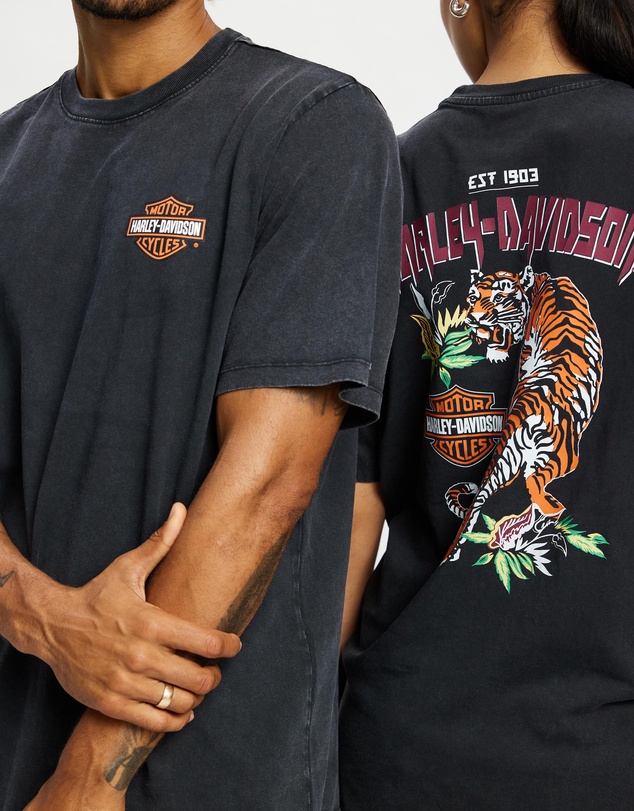 Harley-Davidson - SS VJ FB Tiger Print Tee - ICONIC EXCLUSIVE