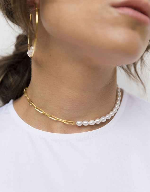 CA Jewellery - Pearl Necklace Gold