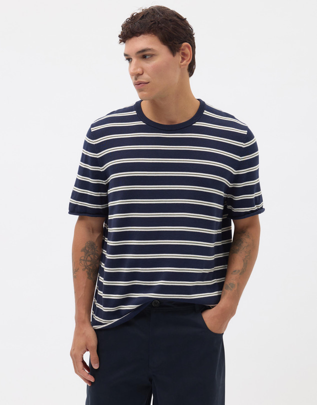 AERE - Organic Cotton Stripe Knit Tee