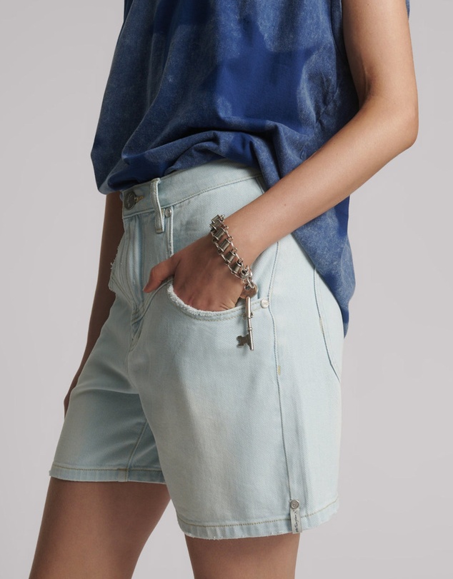 ONE TEASPOON - Kinks Mid Waist Long Length Denim Shorts - Le Surf