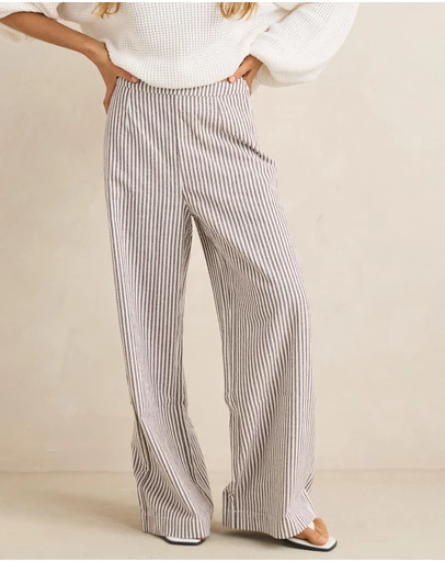 Rhythm - Valley Stripe Wide Leg Pants - ICONIC EXCLUSIVE