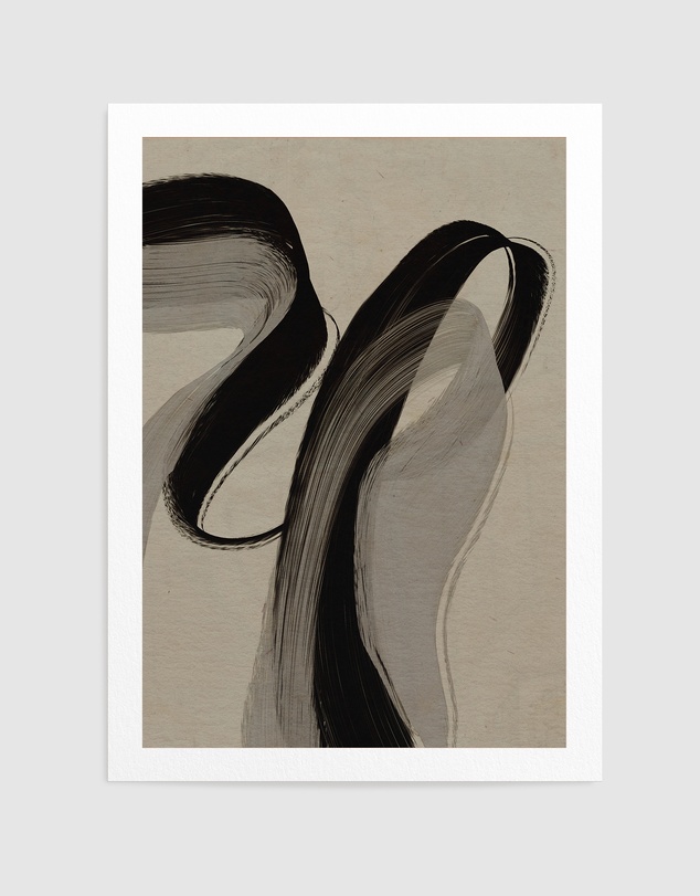 Olive et Oriel - Gray And Black Strokes No 5 by Treechild Art Print