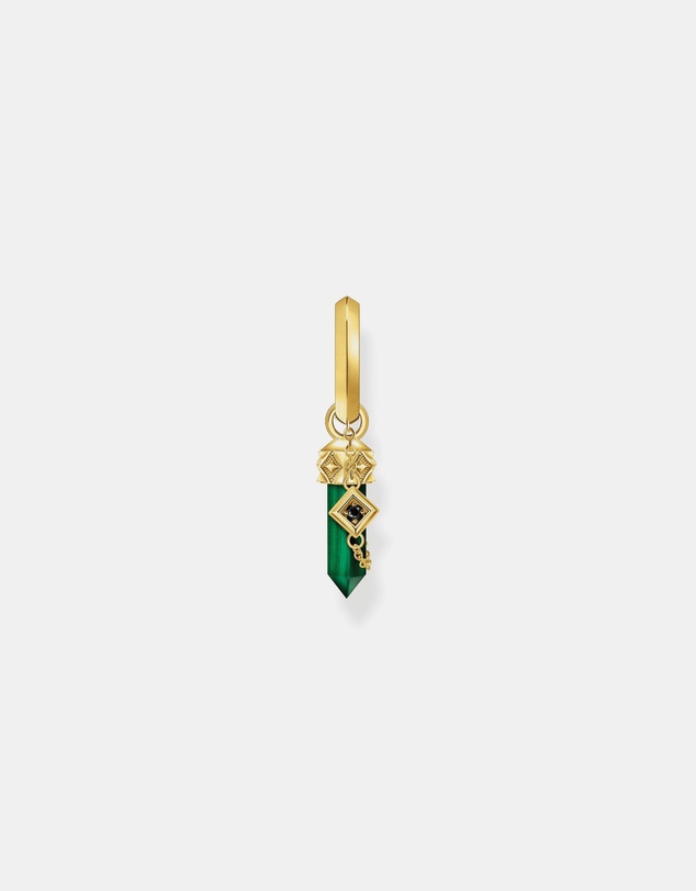 THOMAS SABO - Single Crystal Hoop Earring with Malachite