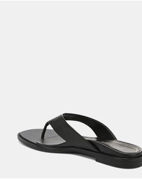 Vionic - Agave Toe Post Sandal - Black Leather