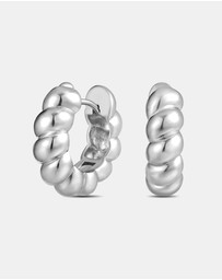 Mestige - Celeste Bead Hoops - Silver Plated