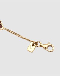 Kuzzoi - ICONIC EXCLUSIVE - Bracelet Male Cloverleaf Enamel Red 925 Sterling Silver Gold Plated