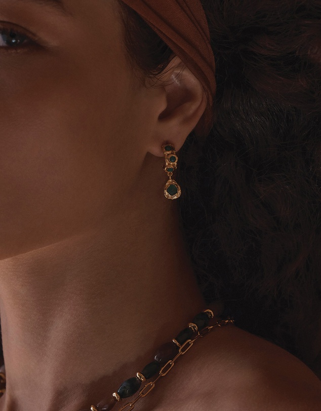 Amber Sceats - Alanya Earrings in Green