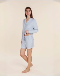 Gingerlilly - London Ribbed Long Sleeve Button Up Top
