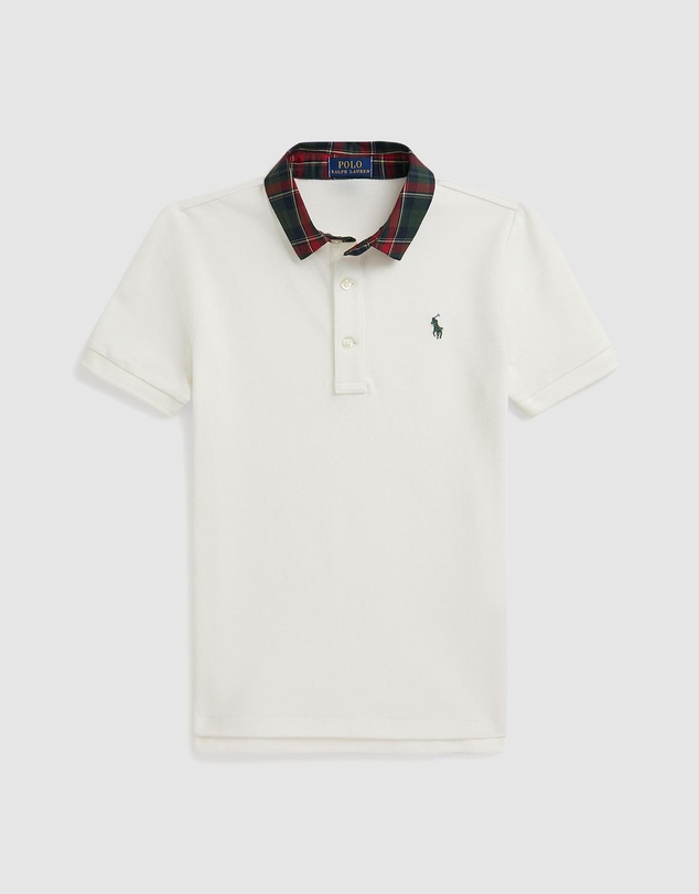 Polo Ralph Lauren - Plaid-Collar Cotton Mesh Polo Shirt - ICONIC EXCLUSIVE - Kids