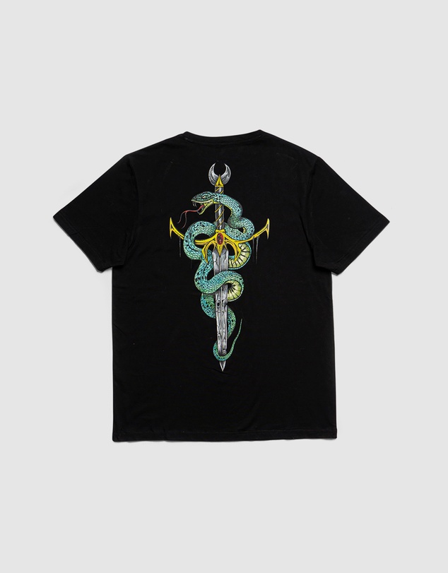 Fallen Footwear - Fallen Footwear Men Venom Cotton Tee Regular Fit Jumper Black/Green
